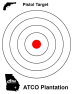 ATCO Plantaqtion - Red Bullseye Pistol Target